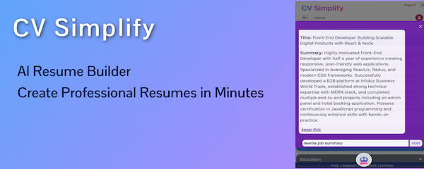 Installing CV Simplify Extension from Chrome Web Store
